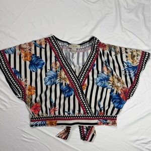 Flying Tomato Multicolor Floral Striped Blouse